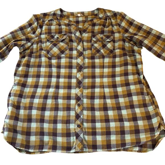 Duluth Trading Plaid Flannel Shirt Women’s Size 2X Long Sleeve Button Up Pocket - Picture 3 of 16